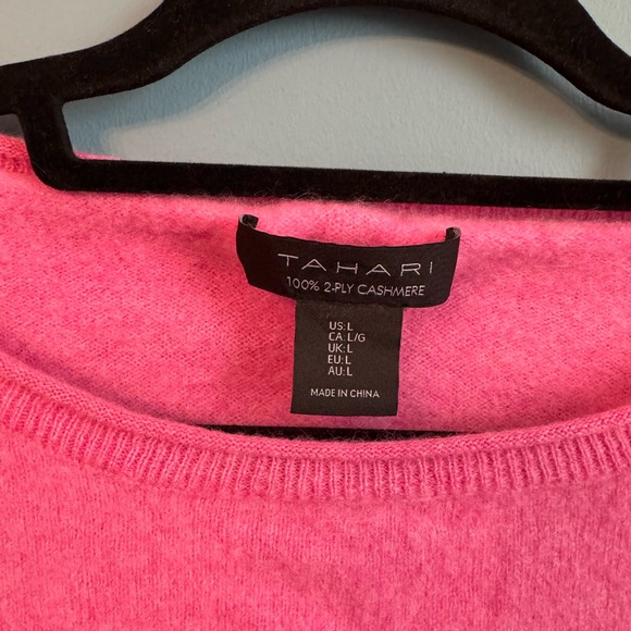 Tahari Bright Pink Cashmere Sweater - Picture 3 of 3